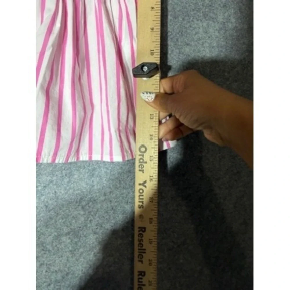 Ralph Lauren Baby Girls Pink White Striped Button Front Shirt Dress 6M